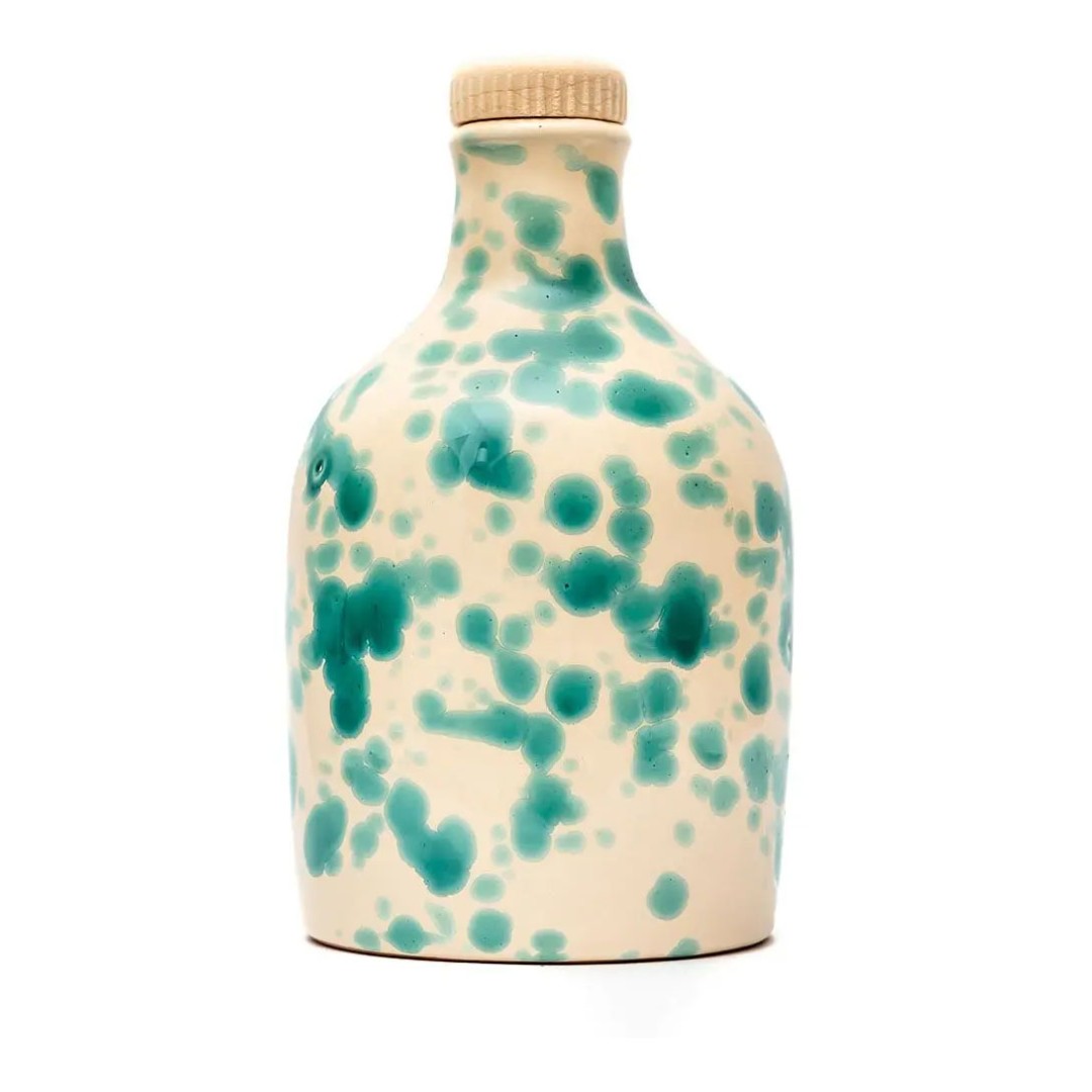 Copper green mottled ceramic oil cruet 250 ml