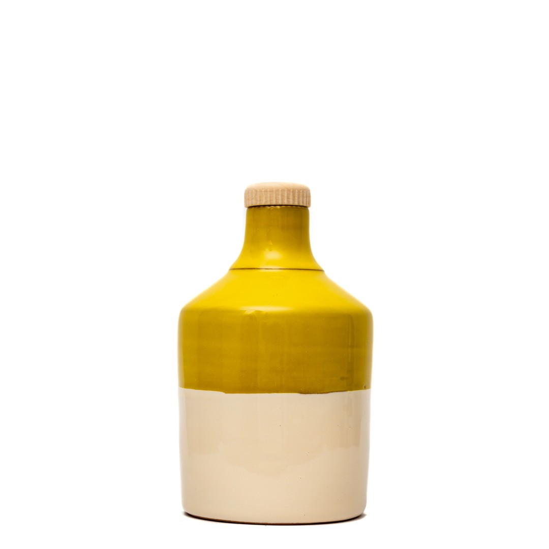 Oliera in ceramica porto giallo ocra