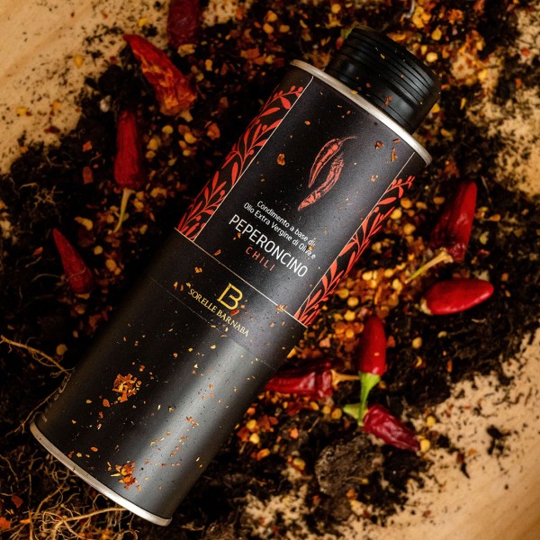 Condimento a base di olio extra vergine di oliva e peperoncino